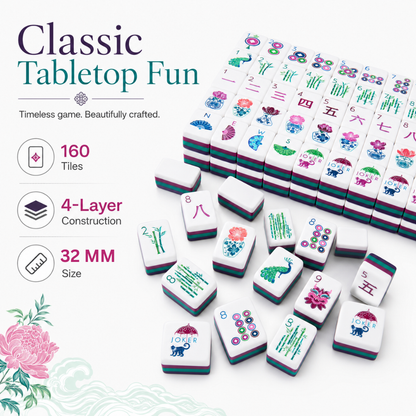 Mahjong Set - Mulberry Tiles - 4 Layers - 160 Tiles