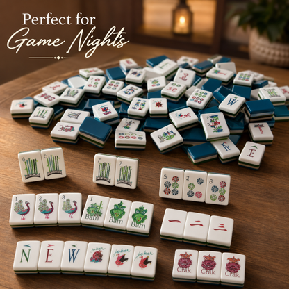 Mahjong Set - Teal Colored Tiles - 4 Layers - 160 Tiles