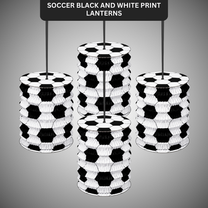 Soccer Lanterns White & Black - Set of 4PC