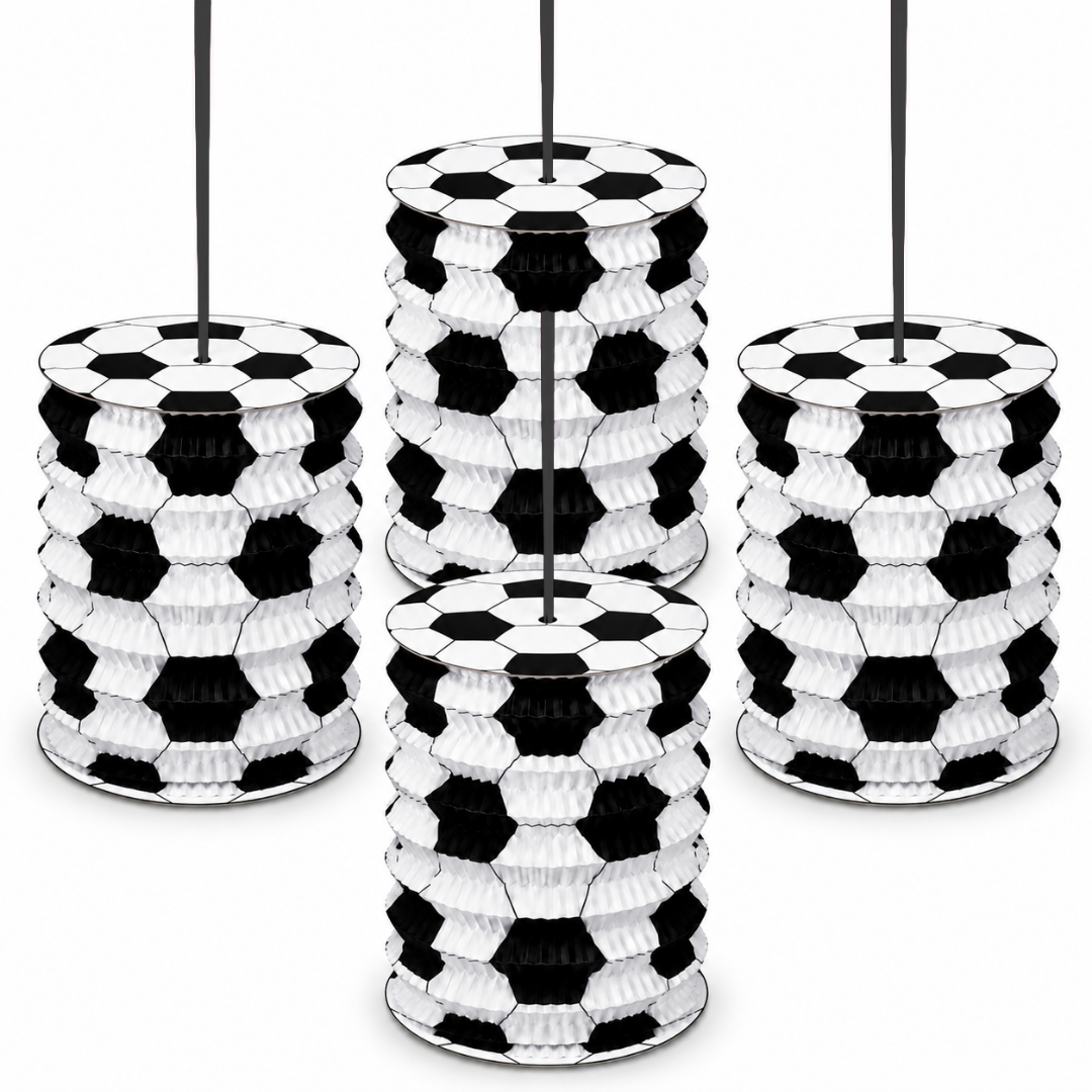 Soccer Lanterns White & Black - Set of 4PC