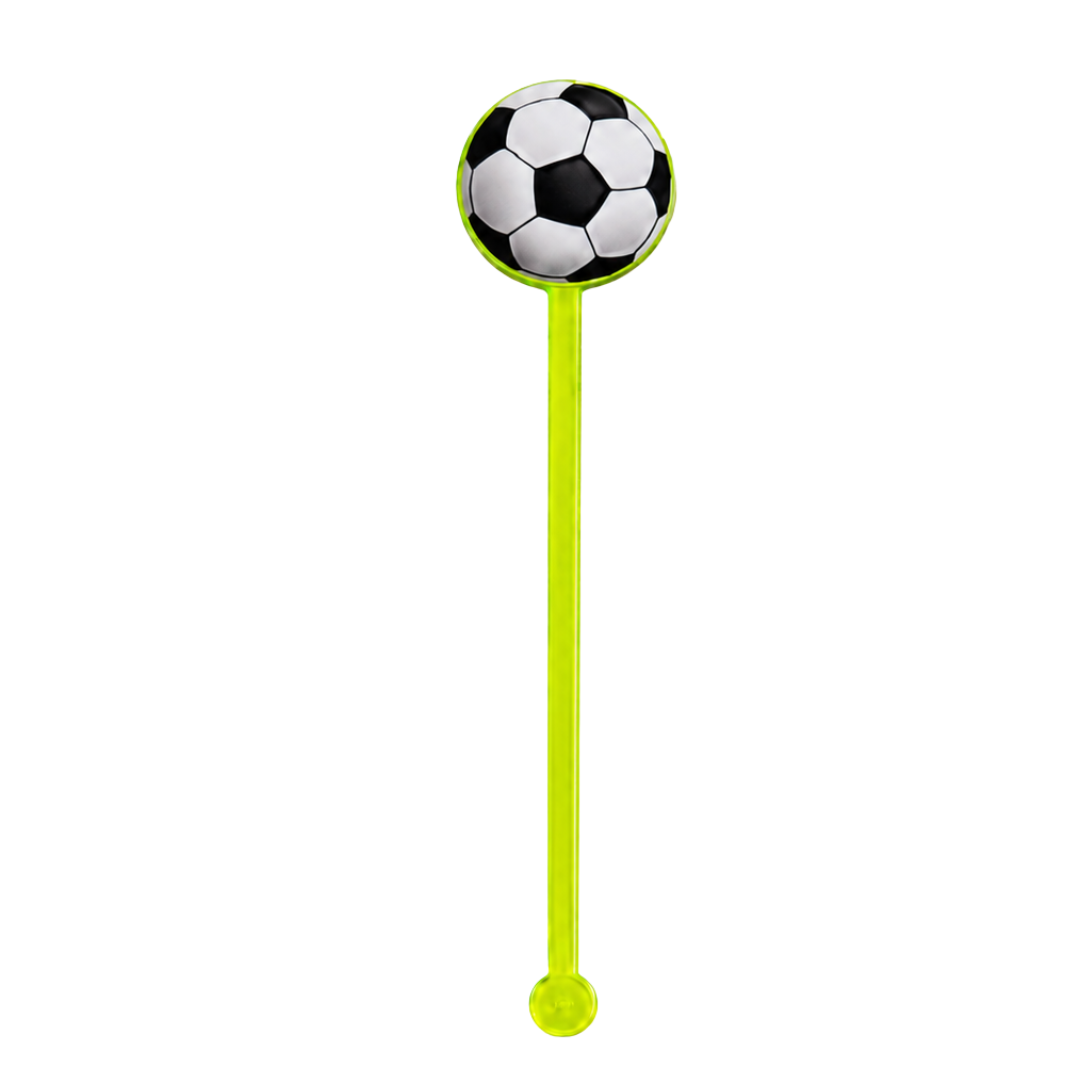Soccer Themed Neon Stirrers for Cocktails or Mocktails - 6PC