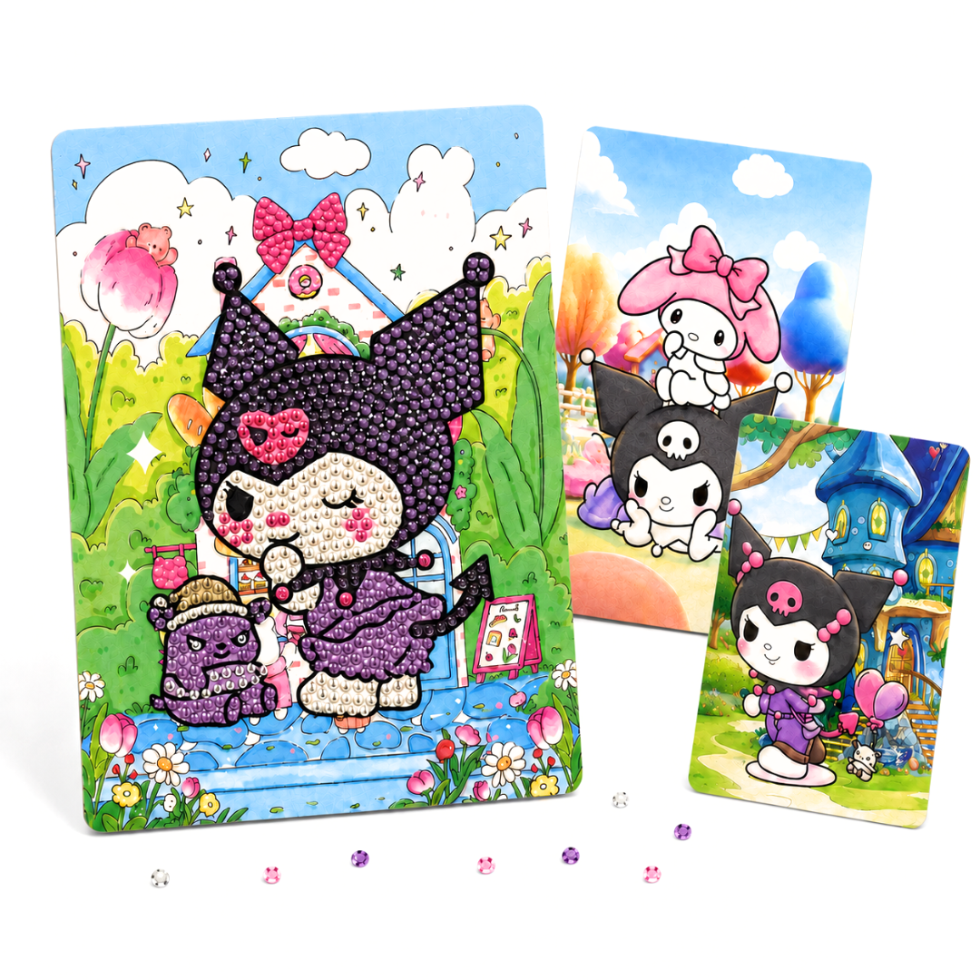 Diamond Craft DIY Kuromi Park Art Kit - 2 in 1 Kawaii Set | Wanna Party - Image 2