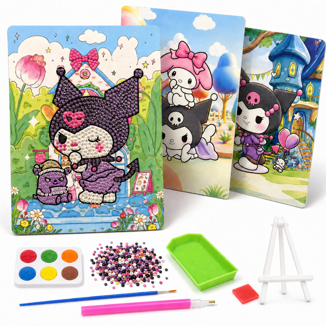 Diamond Craft DIY Kuromi Park Art Kit - 2 in 1 Kawaii Set | Wanna Party - Image 3