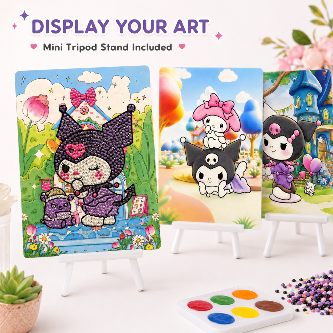 Diamond Craft DIY Kuromi Park Art Kit - 2 in 1 Kawaii Set | Wanna Party - Image 7