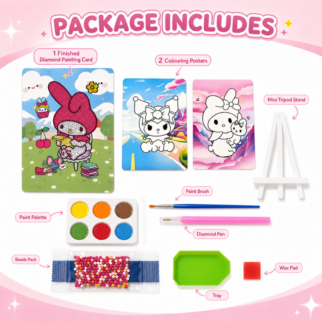 Diamond Craft DIY My Melody Art Kit - 2 in 1 Kawaii Set | Wanna Party - Image 4