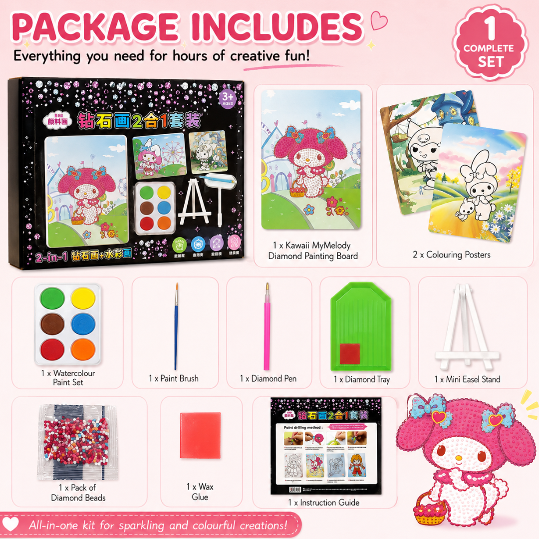Diamond Craft DIY Cinnamoroll Art Kit - 2 in 1 Painting Set | Wanna Party - Image 4