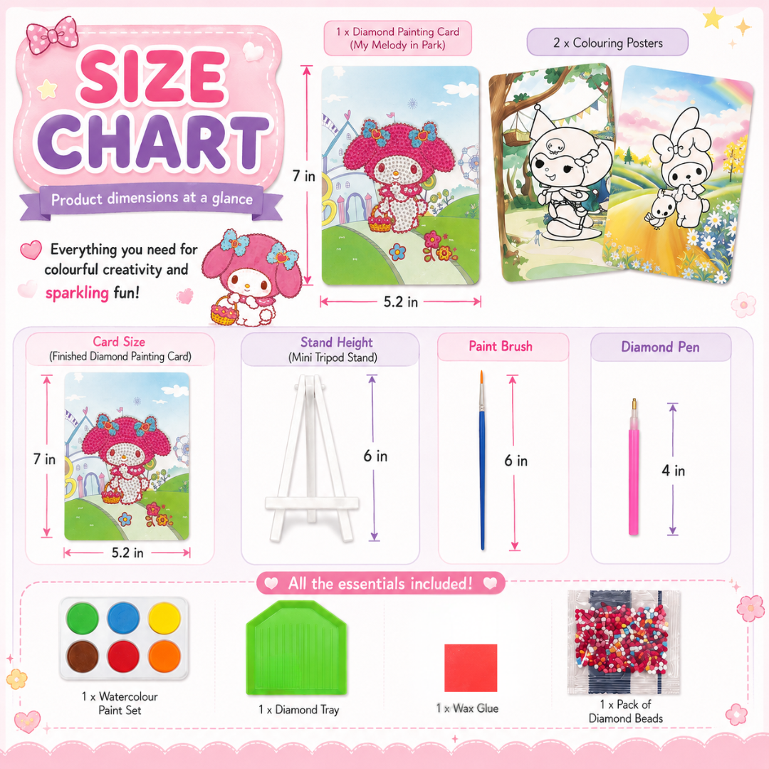 Diamond Craft DIY Cinnamoroll Art Kit - 2 in 1 Painting Set | Wanna Party - Image 5