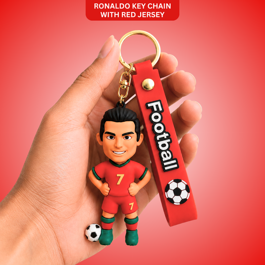 Ronaldo Key Chain with Red Jersey - 1PC | World Cup Soccer Star