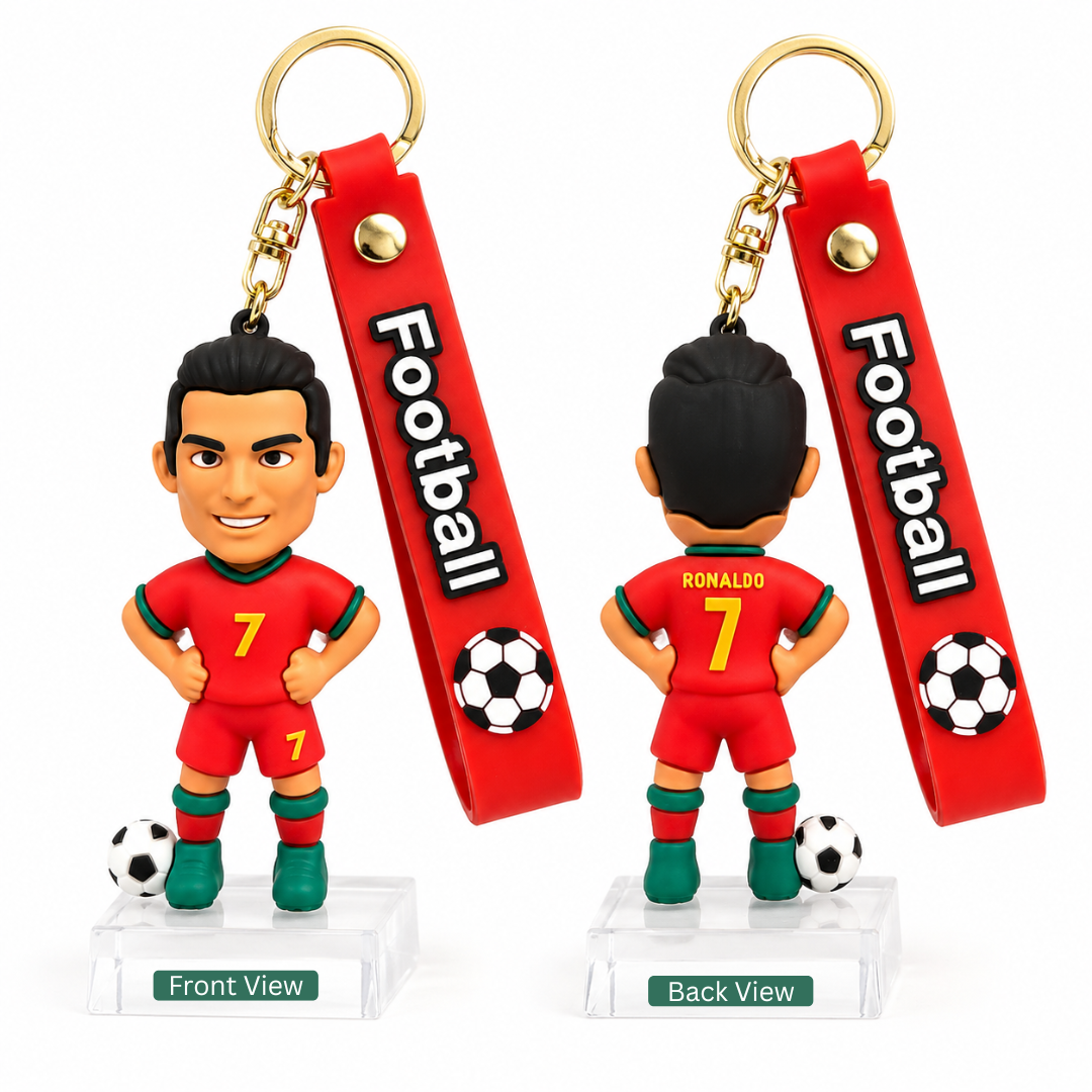 Ronaldo Key Chain with Red Jersey - 1PC | World Cup Soccer Star