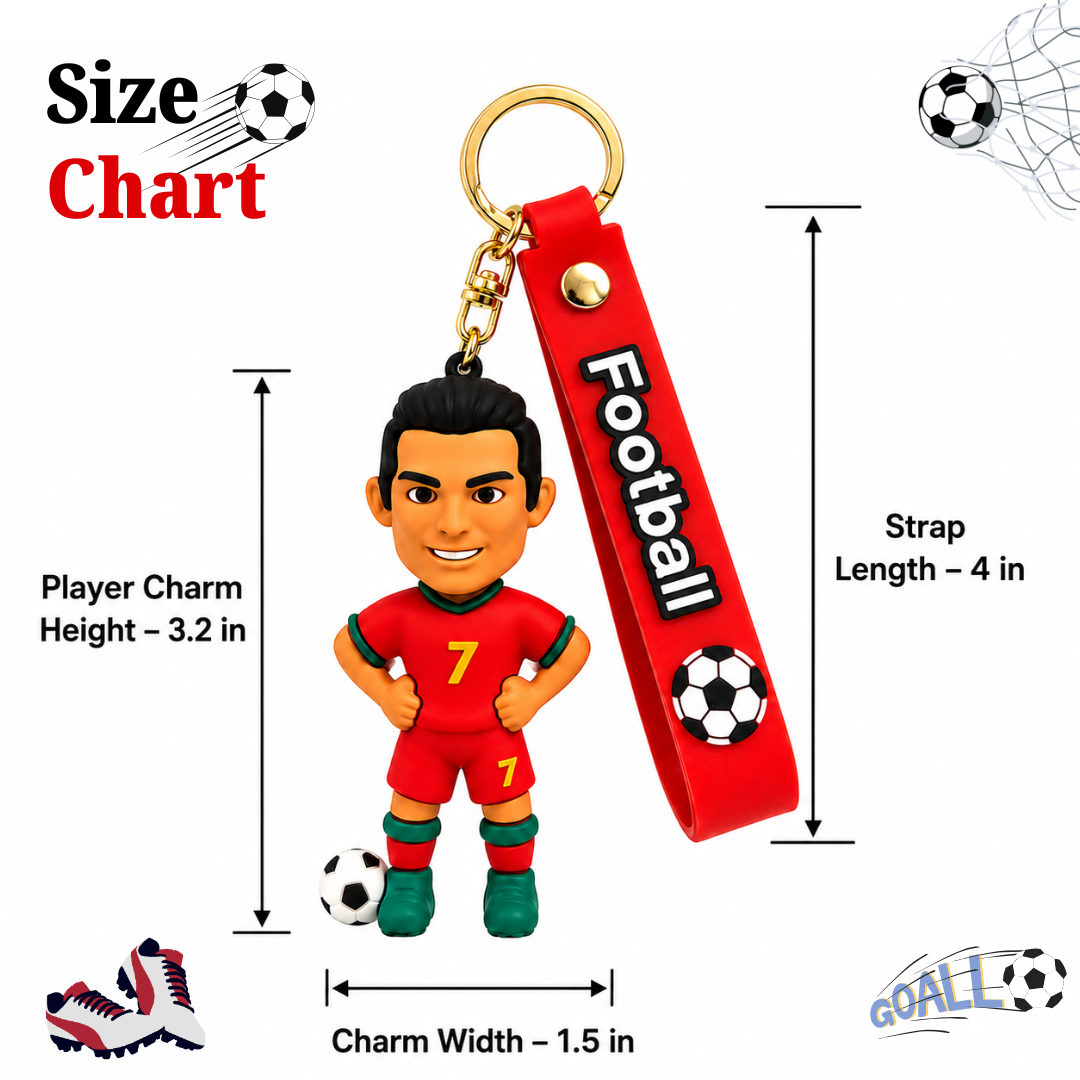 Ronaldo Key Chain with Red Jersey - 1PC | World Cup Soccer Star