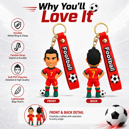 Ronaldo Key Chain with Red Jersey - 1PC | World Cup Soccer Star