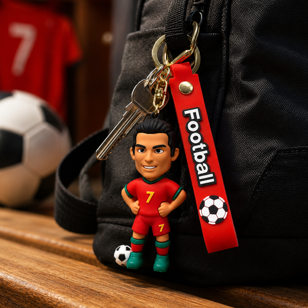 Ronaldo Key Chain with Red Jersey - 1PC | World Cup Soccer Star