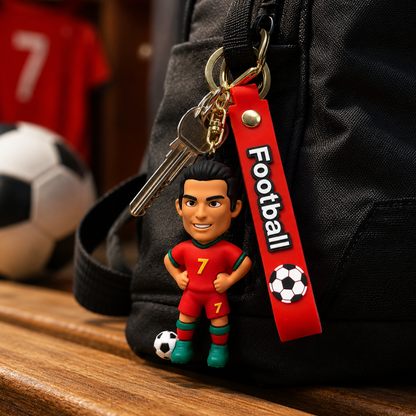 Ronaldo Key Chain with Red Jersey - 1PC | World Cup Soccer Star