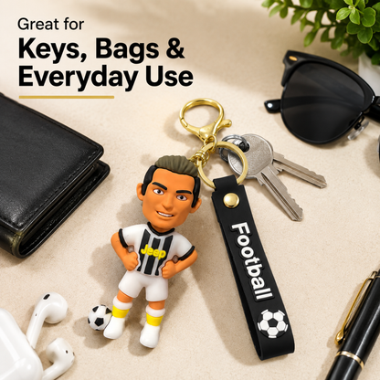 Ronaldo Key Chain with White Jersey - 1PC | World Cup Soccer Star