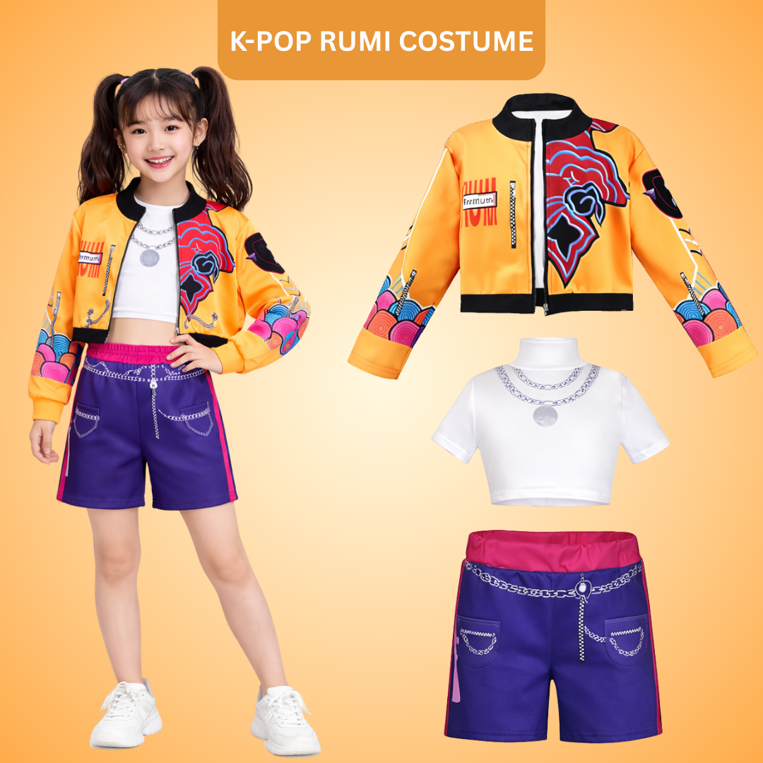 K-POP Rumi Orange Costume - Size S - Age 3 to 5 Years