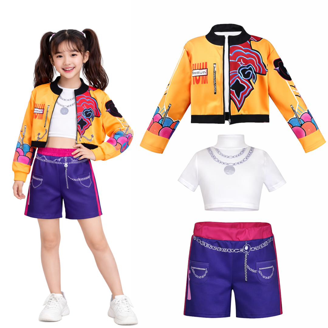 K-POP Rumi Orange Costume - Size S - Age 3 to 5 Years