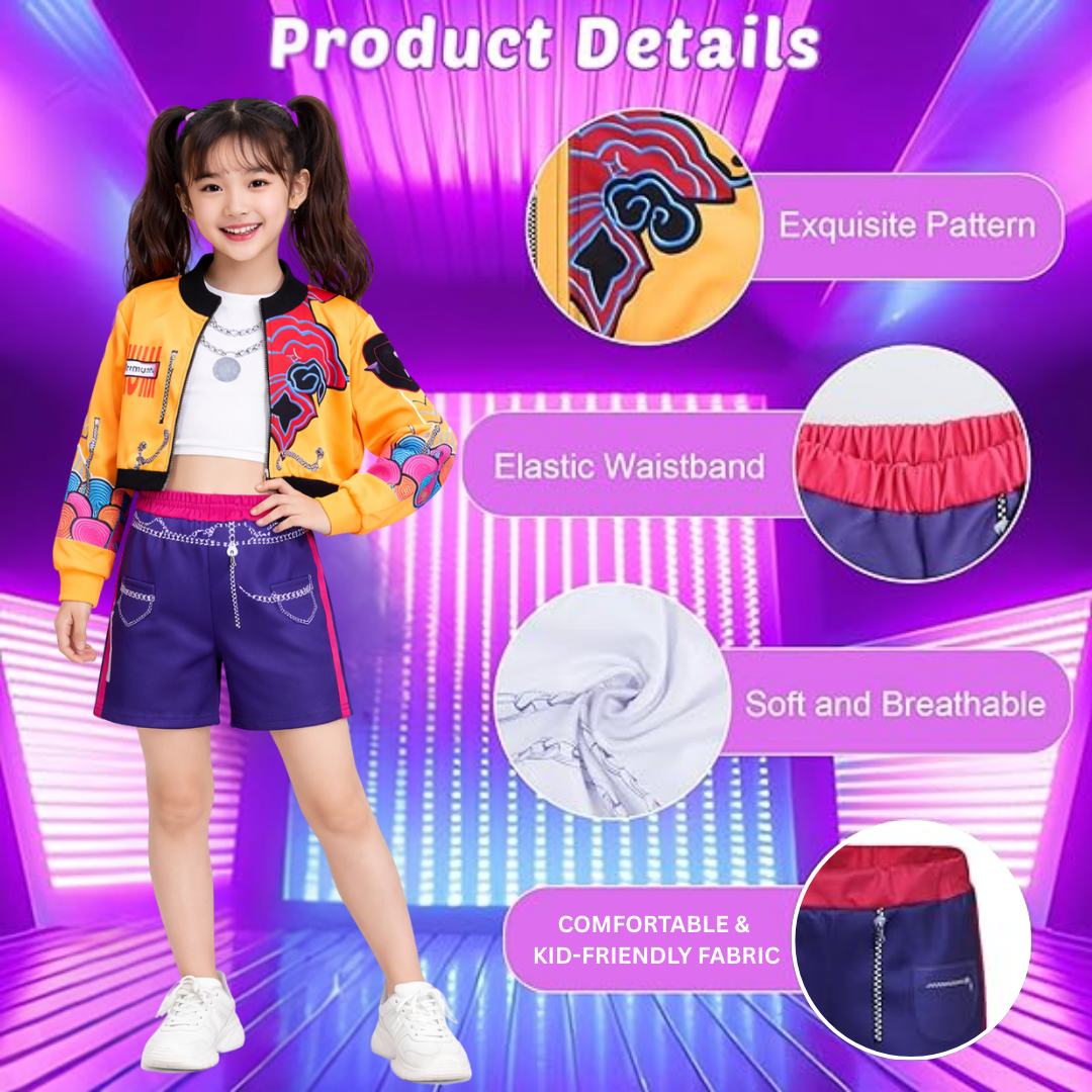 K-POP Rumi Orange Costume - Size S - Age 3 to 5 Years
