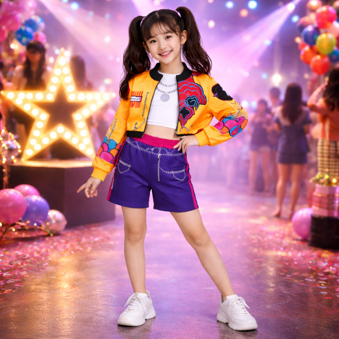 K-POP Rumi Orange Costume - Size S - Age 3 to 5 Years