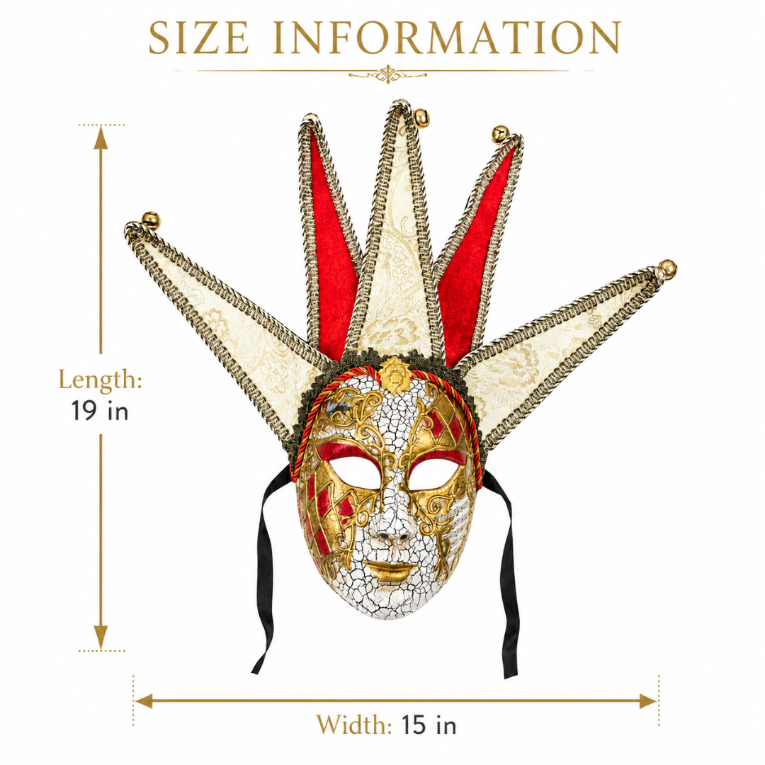 Golden & Red Volto Full Face Greek Fancy Mask