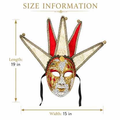 Golden & Red Volto Full Face Greek Fancy Mask