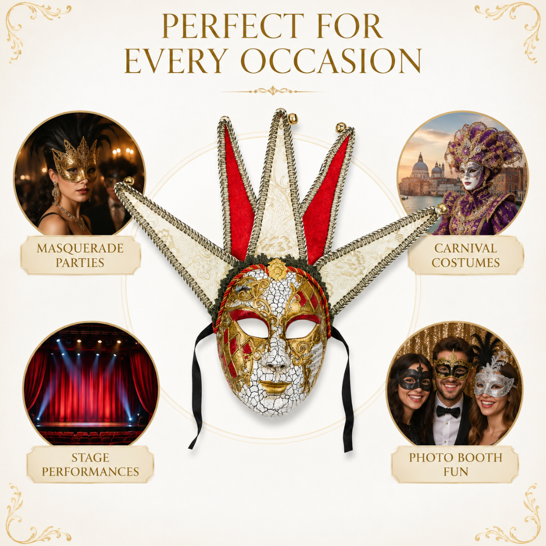 Golden & Red Volto Full Face Greek Fancy Mask
