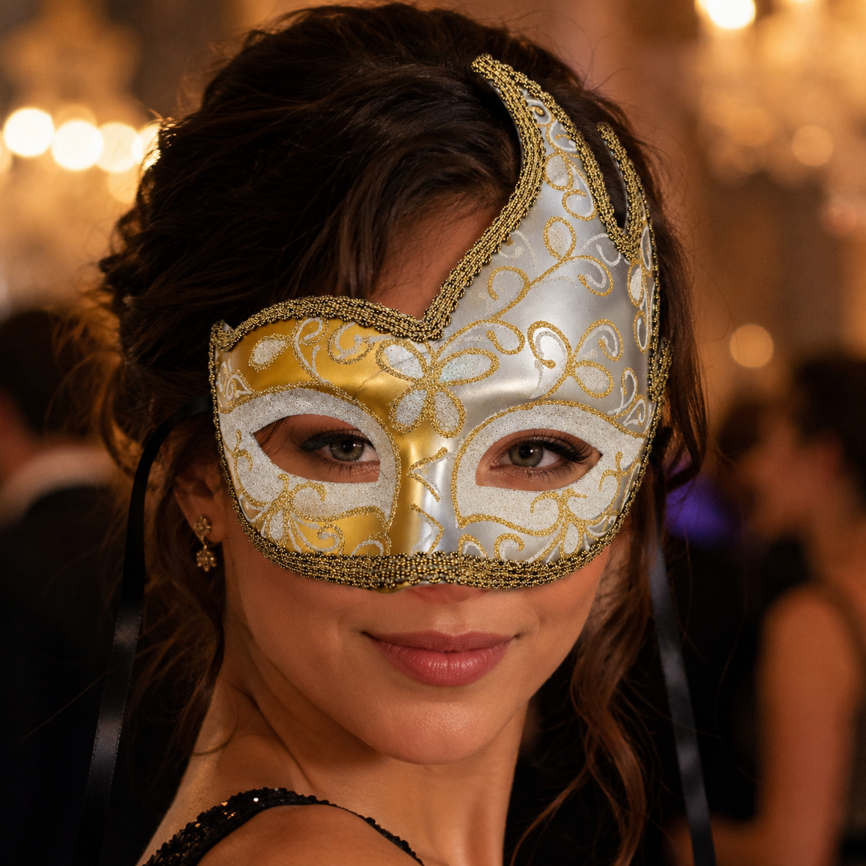Mosaic Golden Silver Venetian Unisex Mask