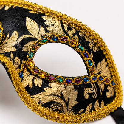 Hand Holding Mask Black & Gold