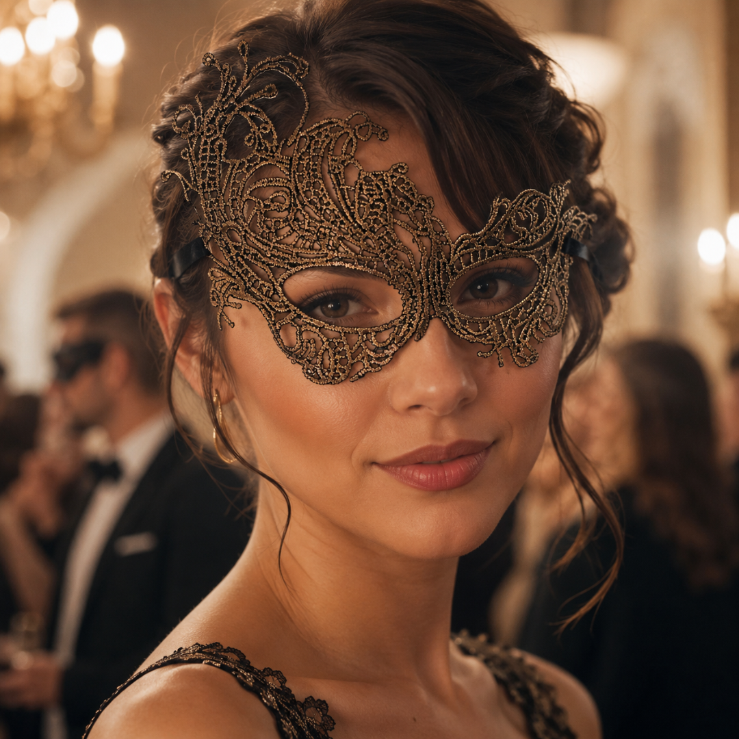 Golden Net Mask for Young Adults