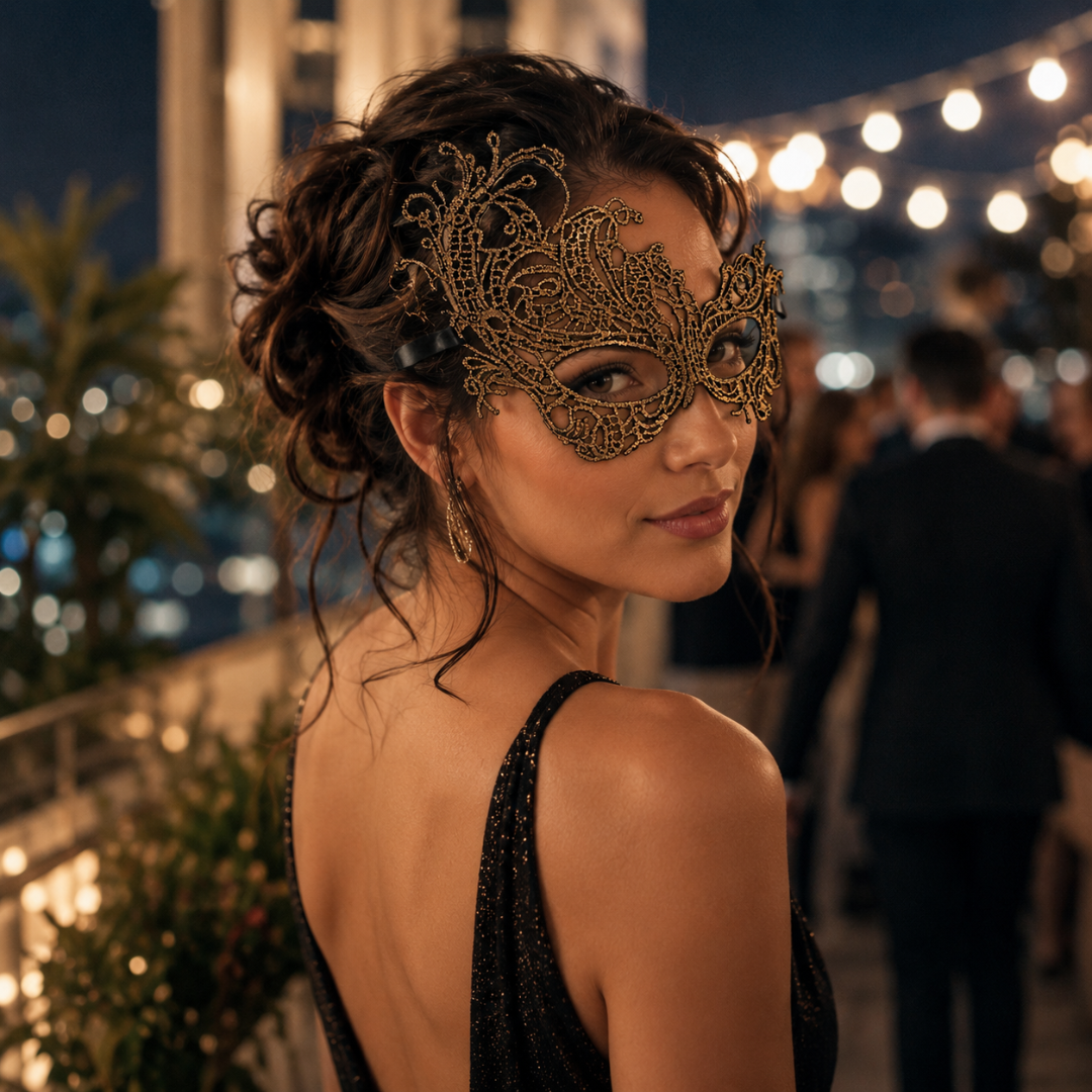 Golden Net Mask for Young Adults