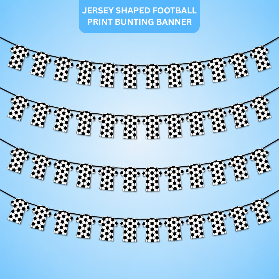 "Football Jersey Bunting Banner 4 Pack 10FT - Sports Party Decor | Wanna Party" - Image 1