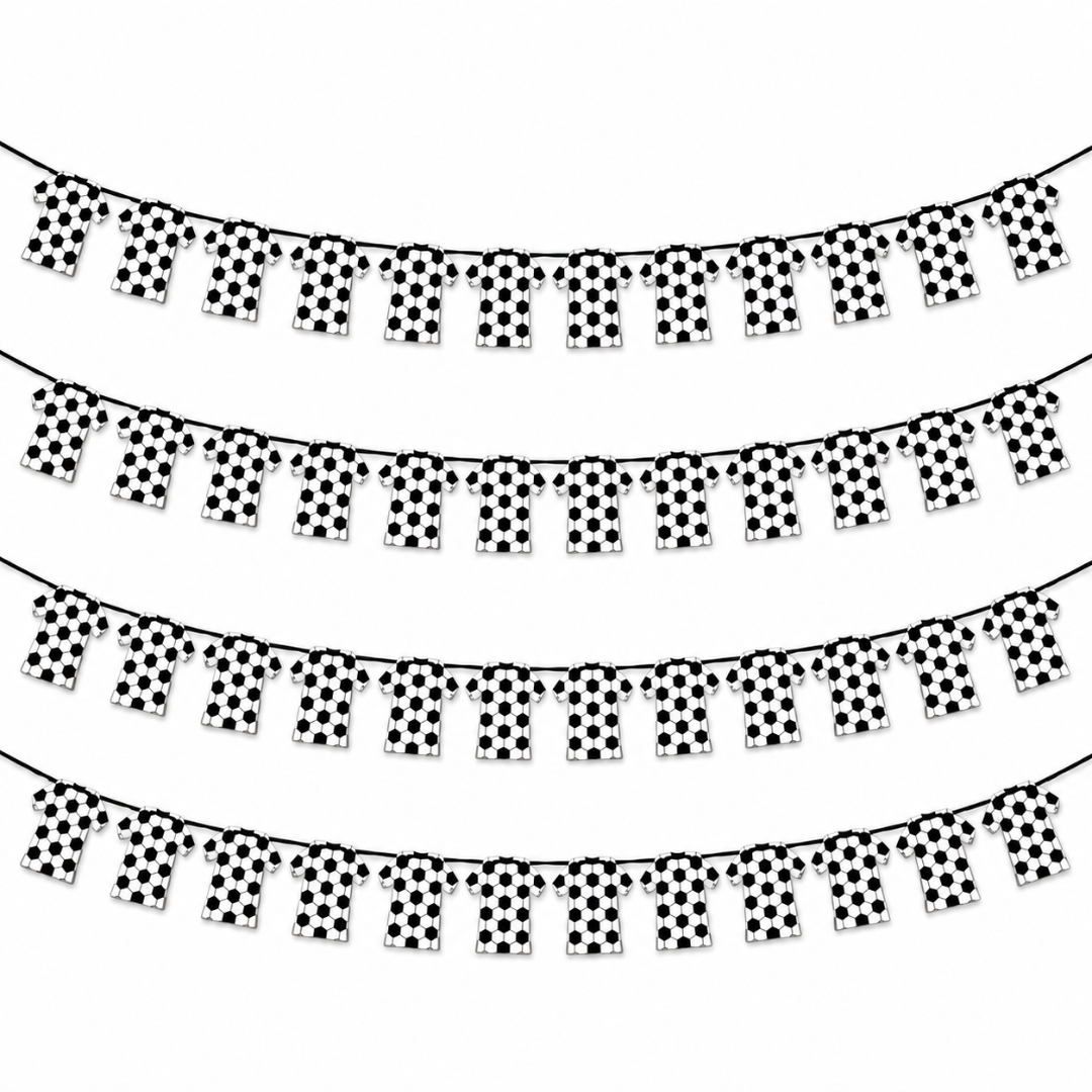 "Football Jersey Bunting Banner 4 Pack 10FT - Sports Party Decor | Wanna Party" - Image 2