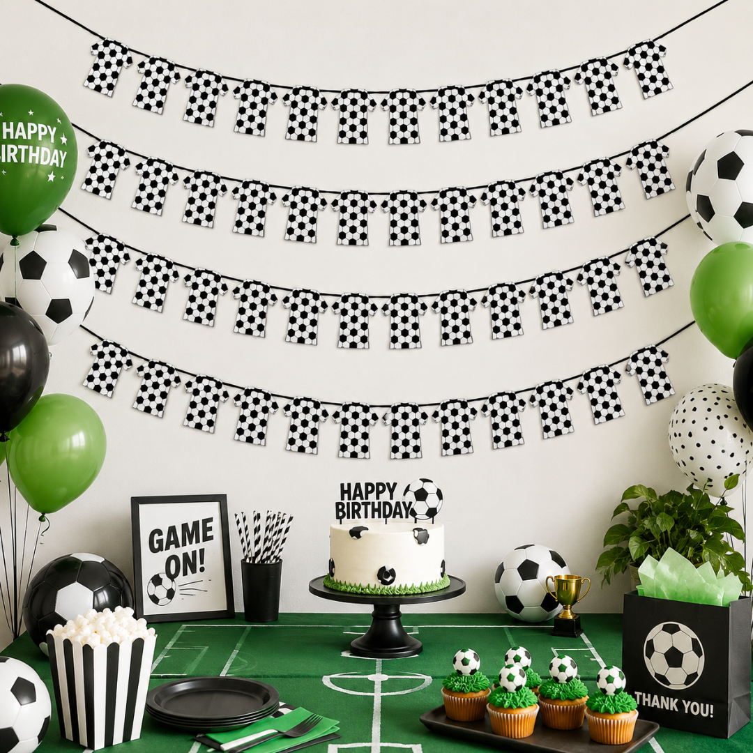 "Football Jersey Bunting Banner 4 Pack 10FT - Sports Party Decor | Wanna Party" - Image 6