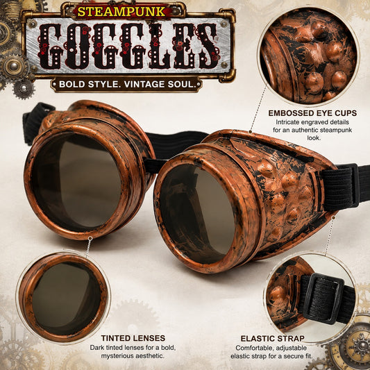 Steampunk Cosplay Glasses for Adults - 1PC