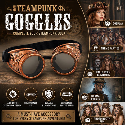Steampunk Cosplay Glasses for Adults - 1PC