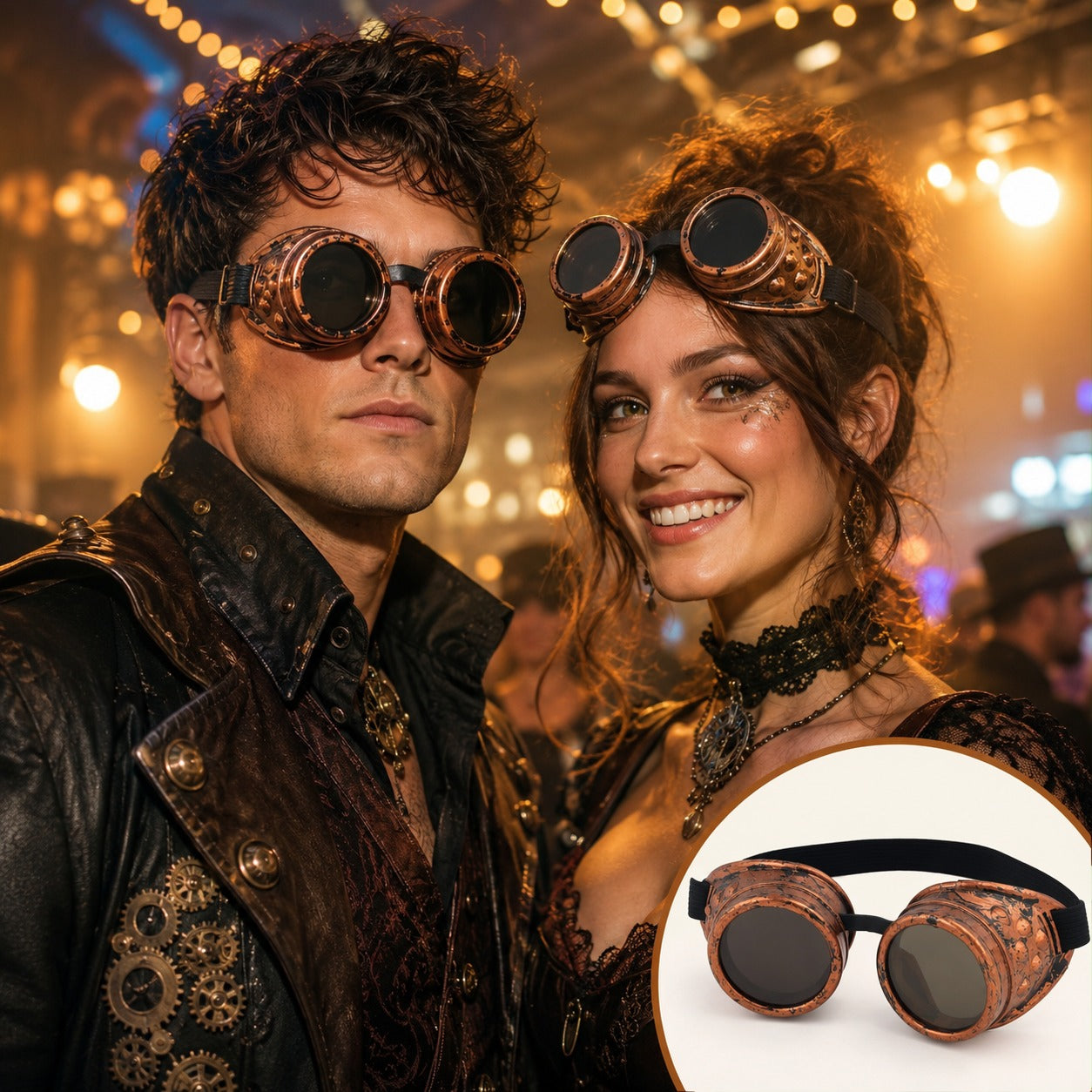 Steampunk Cosplay Glasses for Adults - 1PC