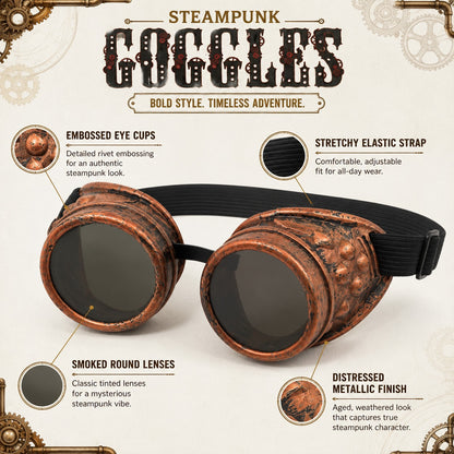 Steampunk Cosplay Glasses for Adults - 1PC