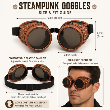 Steampunk Cosplay Glasses for Adults - 1PC