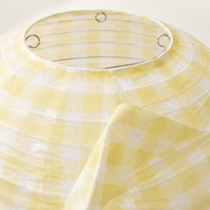 Yellow Chequered Gingham Pattern Lanterns - 12 inches