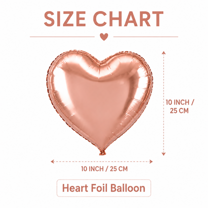 Rose Gold Heart Shaped Balloons 9 inches - 10PC