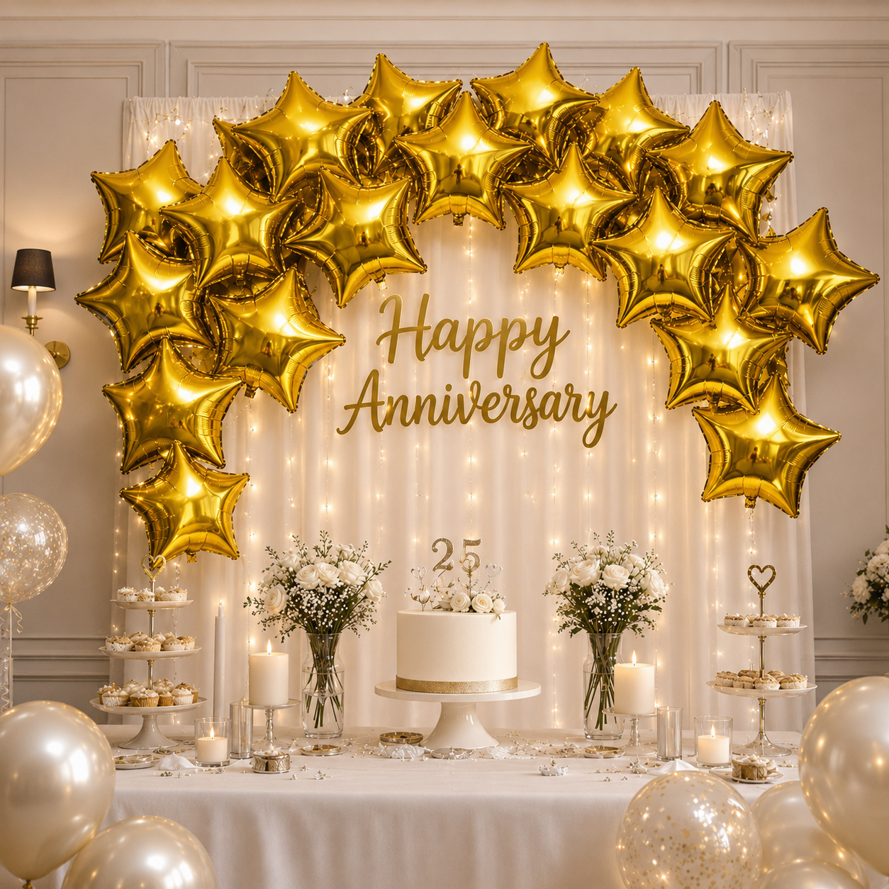 Star Shaped Golden Balloons 9 inches - 25PC