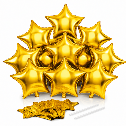 Star Shaped Golden Balloons 9 inches - 25PC