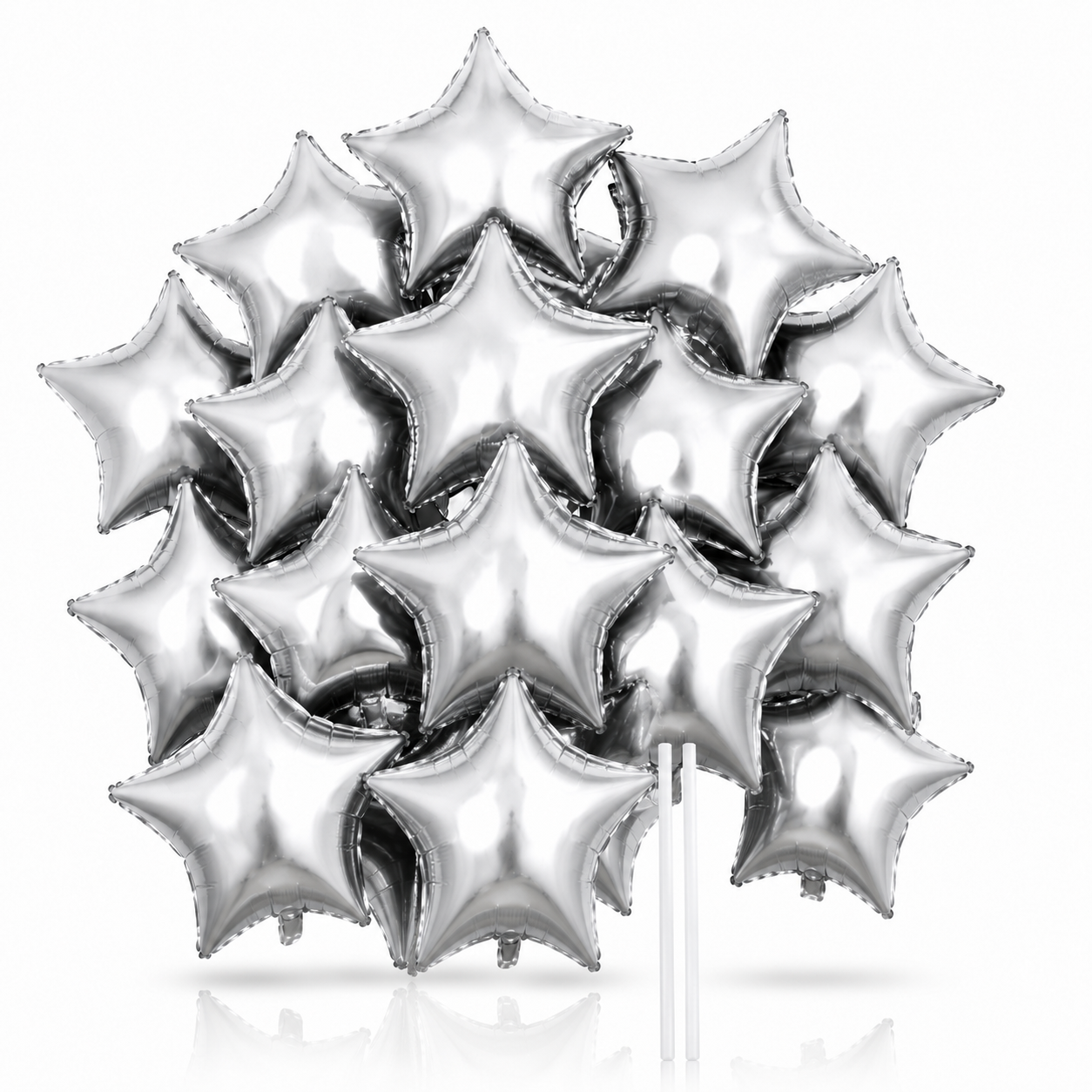 Star Shaped Silver Balloons 9 inches - 25PC