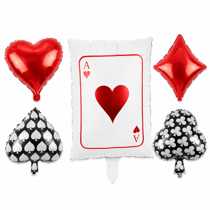 Casino Card Party Balloons Set - 5PC