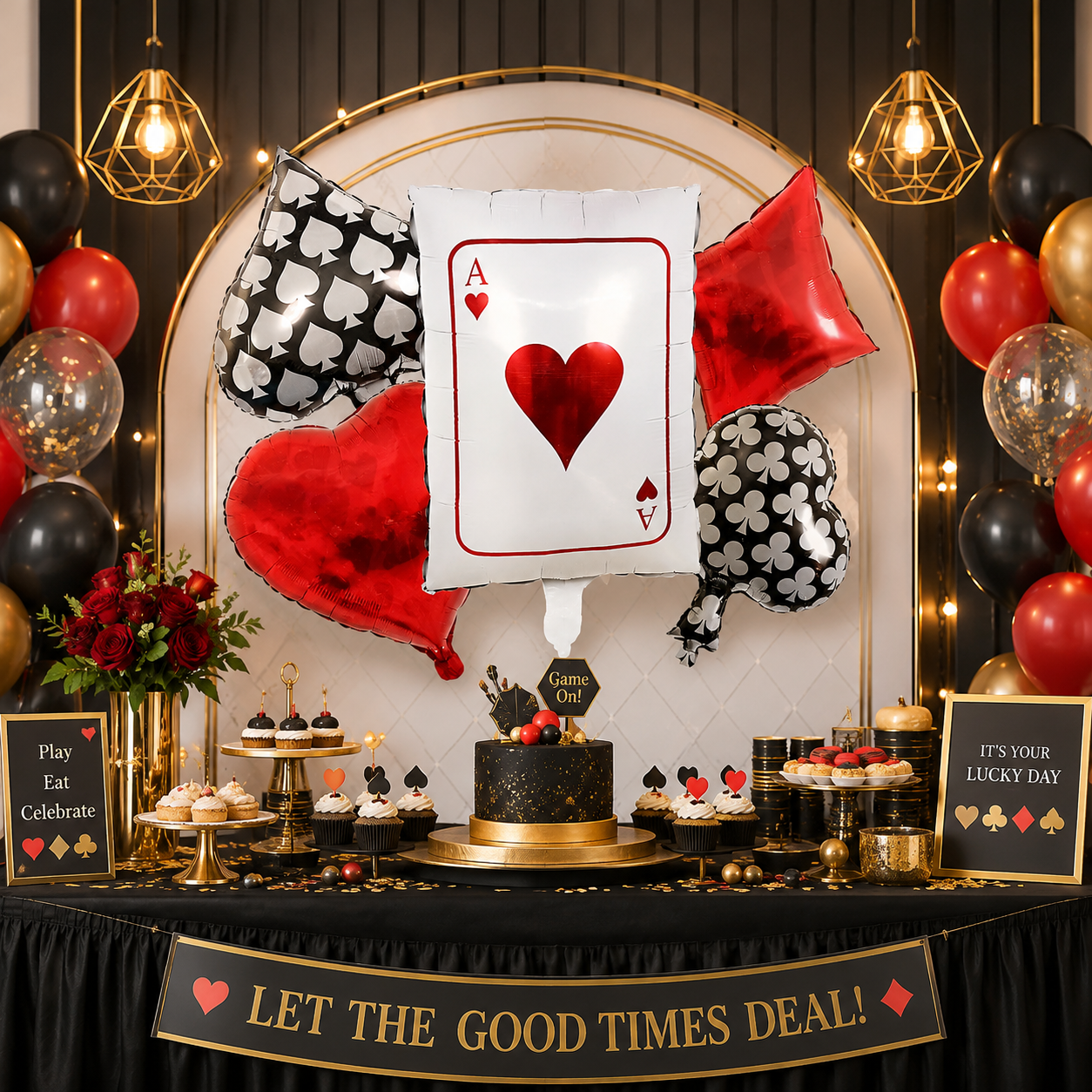 Casino Card Party Balloons Set - 5PC