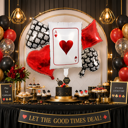 Casino Card Party Balloons Set - 5PC