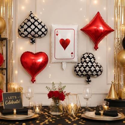 Casino Card Party Balloons Set - 5PC