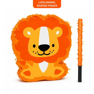 Lion - The Jungle King Animal Shaped Pinata Khoi Bag with Stick