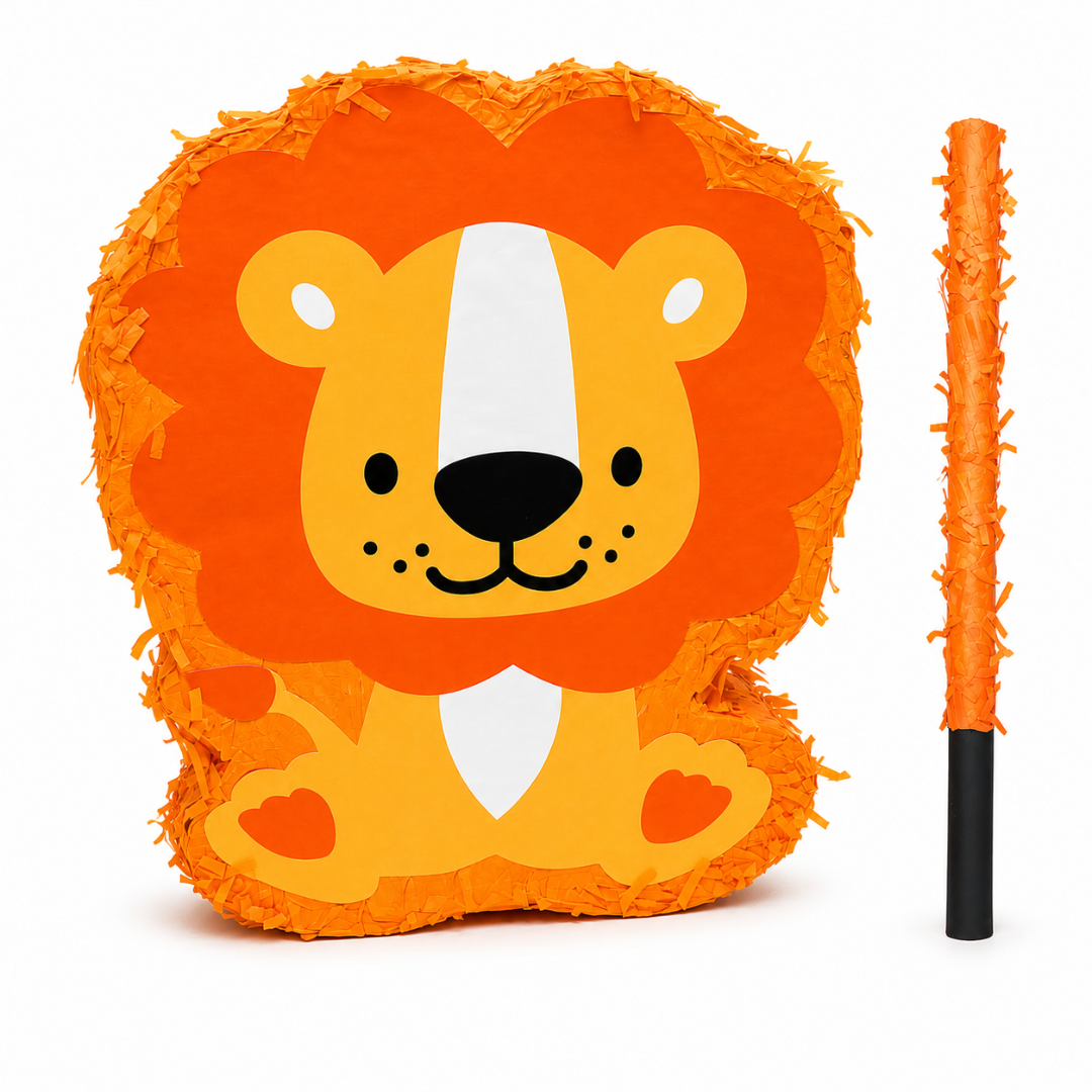 Lion - The Jungle King Animal Shaped Pinata Khoi Bag with Stick
