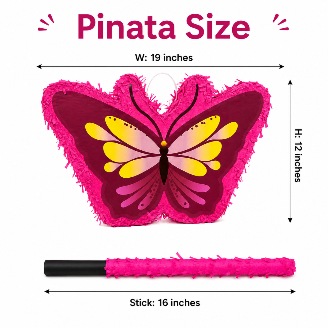 Mini Butterfly Shaped Pinata Khoi Bag with Stick