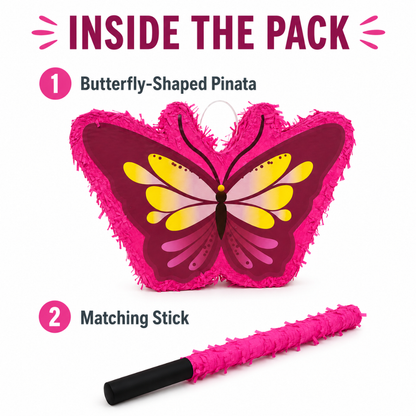 Mini Butterfly Shaped Pinata Khoi Bag with Stick